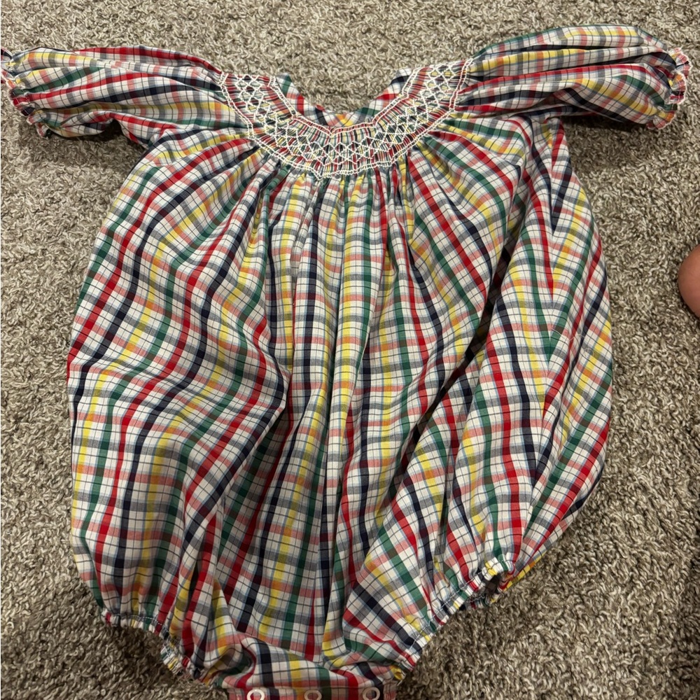 Beaufort Bonnet Plaid Romper